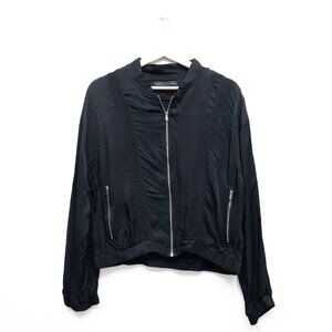 Blank NYC Black Zipped Up Long Sleeves Jacket